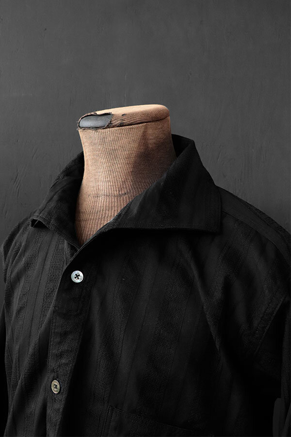1920s Habana Jacquard Convertible Collar Shirt - BSFL-20103B