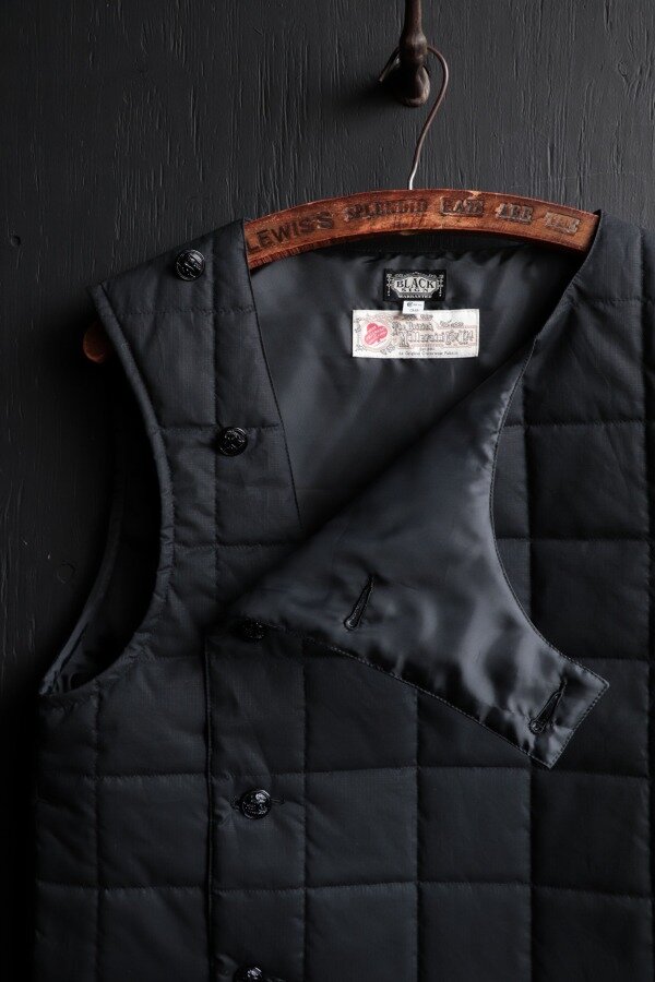 Waxed Cotton Swindler Warm Vest / Midnight Black BSFV22202